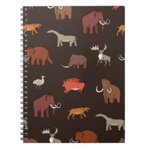 Cuaderno Era de Mamuts: Patrón con tema prehistórico.