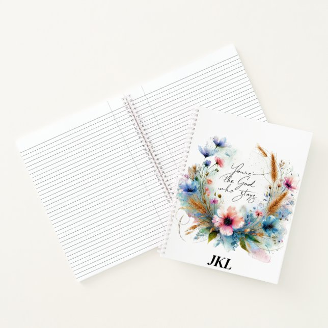 Cuaderno Eres el Dios que se queda, acuarela floral (Interior)