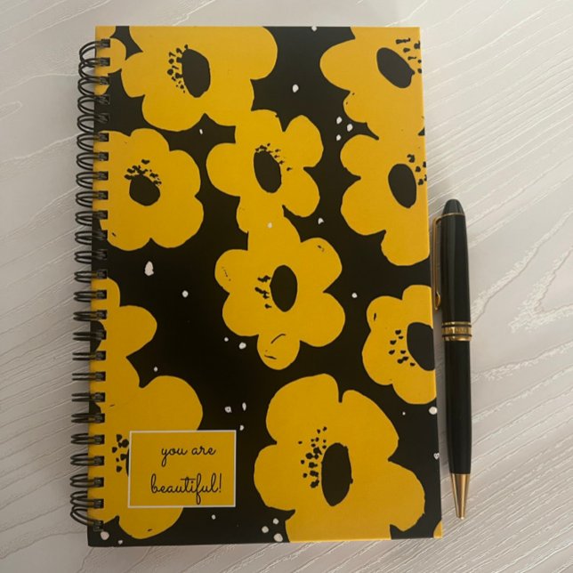 Cuaderno Eres Hermoso Amarillo Floral MCM (Subido por el creador)