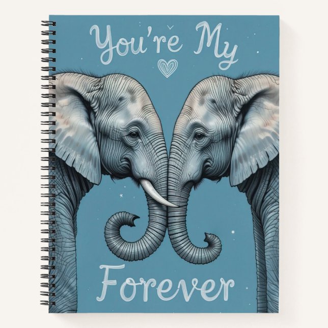 Cuaderno Eres mi eterno elefante romántico arte de amor (Anverso)