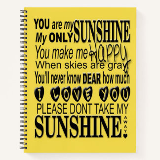 Cuaderno Eres Mi Sol, Mi Único Sunshin