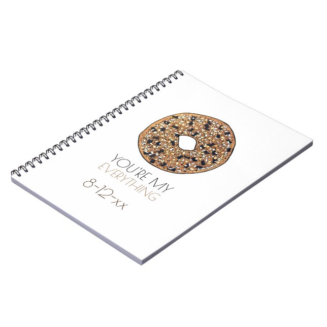 Cuaderno Eres Mi Todo Favor de Boda Comida Bagel (Lado Izquierdo)