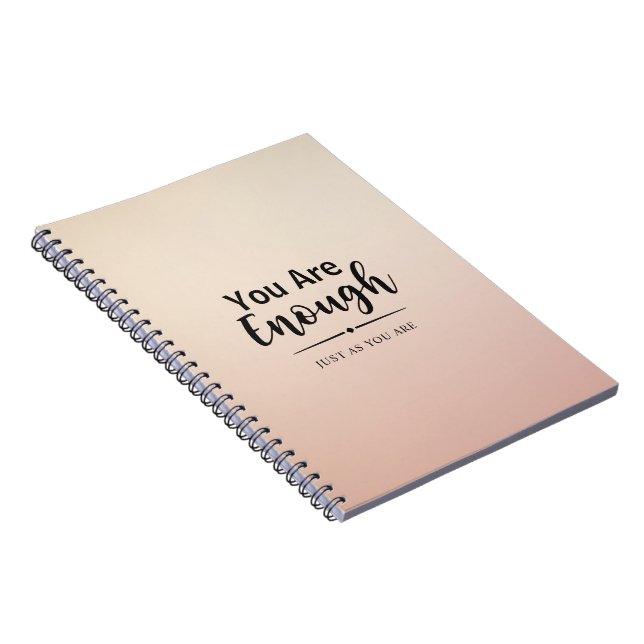 Cuaderno Eres suficiente | Cita motivacional rosada para pa (Lado Derecho)