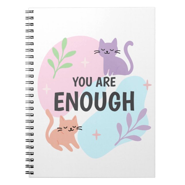 Cuaderno Eres Suficiente gato Afirmación (Frente)