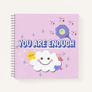 Cuaderno Eres suficiente portátil de espiral - Diseño de nu