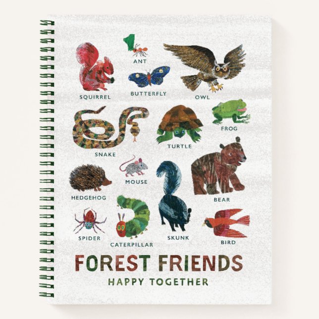 Cuaderno Eric Carle | Amigos de los bosques felices juntos (Anverso)