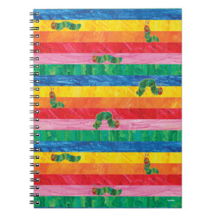 Cuaderno Eric Carle   Patrón de rayas arcoiris de la oruga 