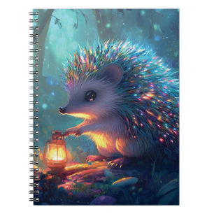 Cuaderno Erizo Caprichoso y Linterna en Bosque Encantado