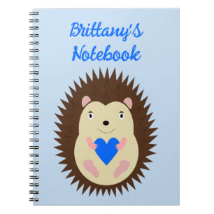 Cuaderno Erizo Corazón Azul Niño Personalizado