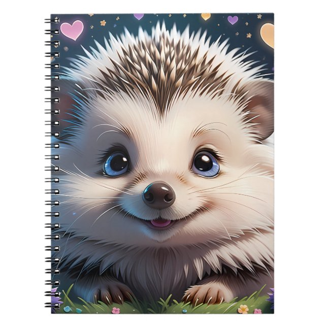 Cuaderno Erizo lindo con ojos azules grandes (Frente)