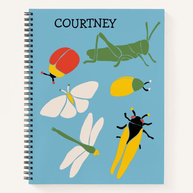 Cuaderno Errores retro Insectos Ilustraciones personalizado (Anverso)