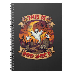 Cuaderno Es Boo Sheet Halloween Fantasma Cementerio Calabaz