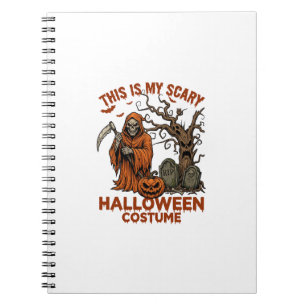Cuaderno Es Disfraz de Halloween Espantoso Naranja Reaper P