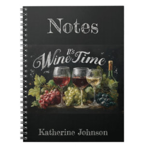 Cuaderno "Es el momento del vino" Arte de pizarra rústica
