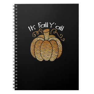 Cuaderno Es Fall Y'all Leopard Print Pumpkin Rustic Happy