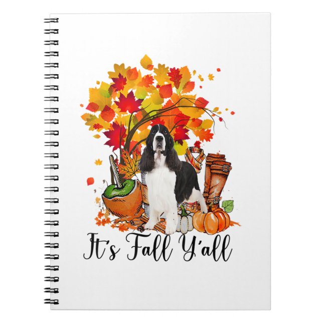 Cuaderno Es Fall Y'all Springer Spaniel Dog Halloween Tha (Frente)