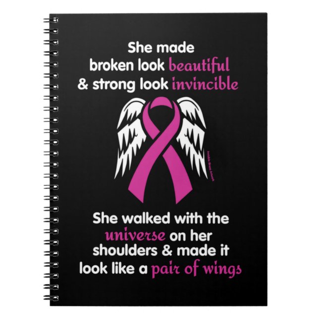 Cuaderno Es invencible/ella... Cáncer de mama (Frente)