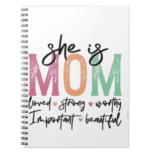 Cuaderno Es mamá: Amada, Fuerte, Valiente, Importante, Beau