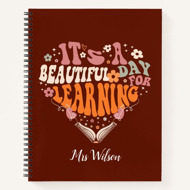 Cuaderno es un día hermoso para aprender regalos de profeso (Anverso)