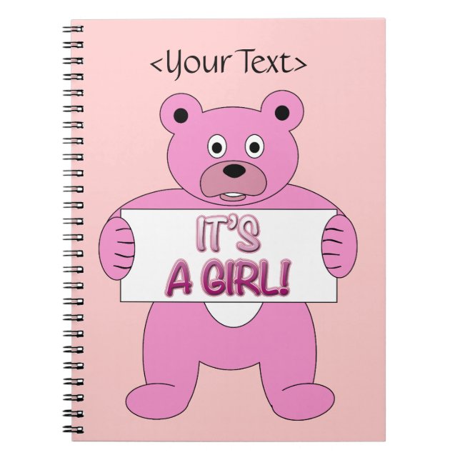 Cuaderno Es un oso rosa Chica (Frente)