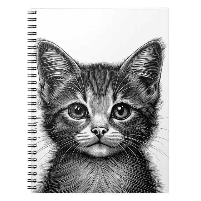 Cuaderno Esbozo adorable de gato joven (Frente)