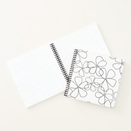 Cuaderno Esbozo blanco negro dibujado a mano Gran Boletín d