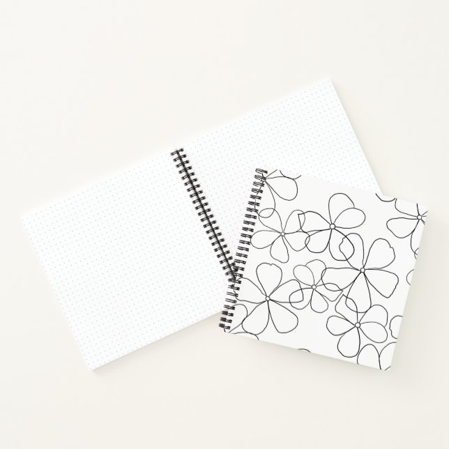 Cuaderno Esbozo blanco negro dibujado a mano Gran Boletín d (Interior)