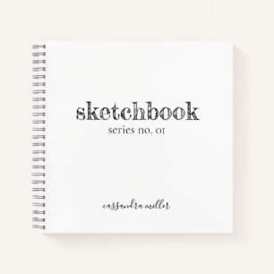 Cuaderno Esbozo con letras rusas de mano Minimalista