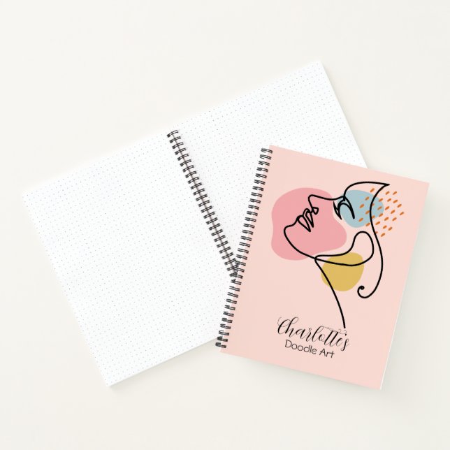 Cuaderno Esbozo de arte de dibujos abstractos personalizado (Interior)