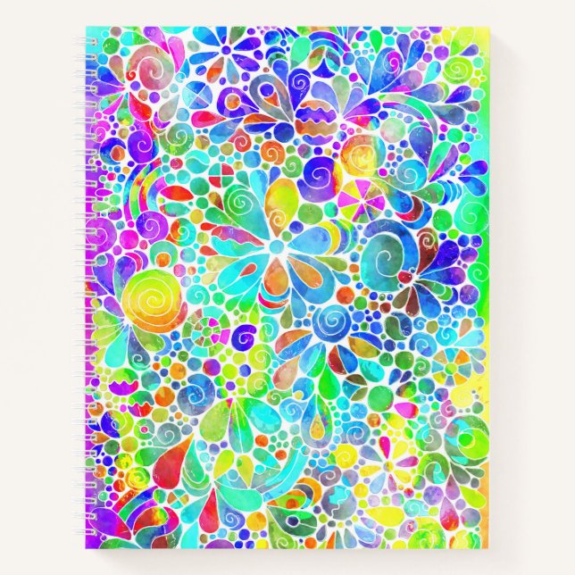 Cuaderno Esbozo de arte de fantasía - Flores abstractas 2 (Anverso)