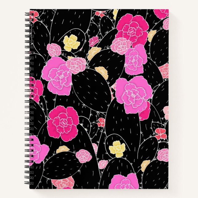 Cuaderno Esbozo de arte de flor de Cactus (Anverso)