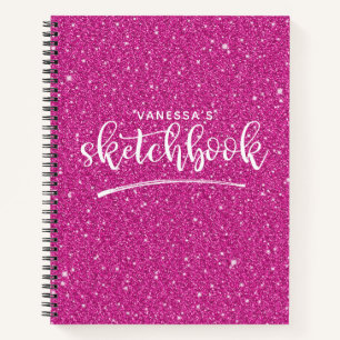 Cuaderno Esbozo de arte Elegante rosa caliente