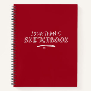 Cuaderno Esbozo de Artista Rojo Personalizado