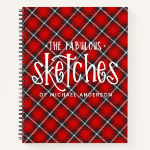 Cuaderno Esbozo de Artista Rojo Personalizado