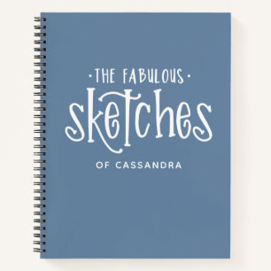 Cuaderno Esbozo de artistas azules personalizado