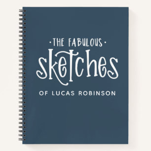 Cuaderno Esbozo de artistas azules personalizado