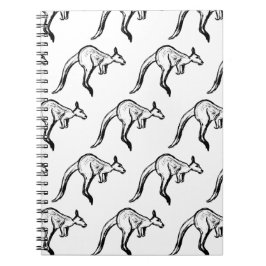 Cuaderno Esbozo de canguro en blanco y negro