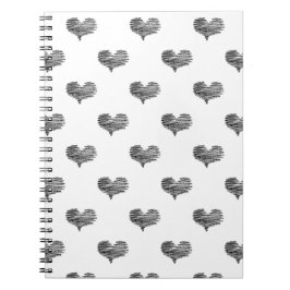 Cuaderno Esbozo de corazón negro El día de San Valentín de 