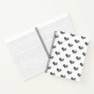 Cuaderno Esbozo de corazón negro El día de San Valentín de