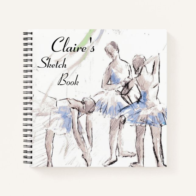 Cuaderno Esbozo de danza personalizado con ballet (Anverso)