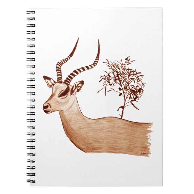 Cuaderno Esbozo de dibujo de animales de la especie Impala  (Frente)