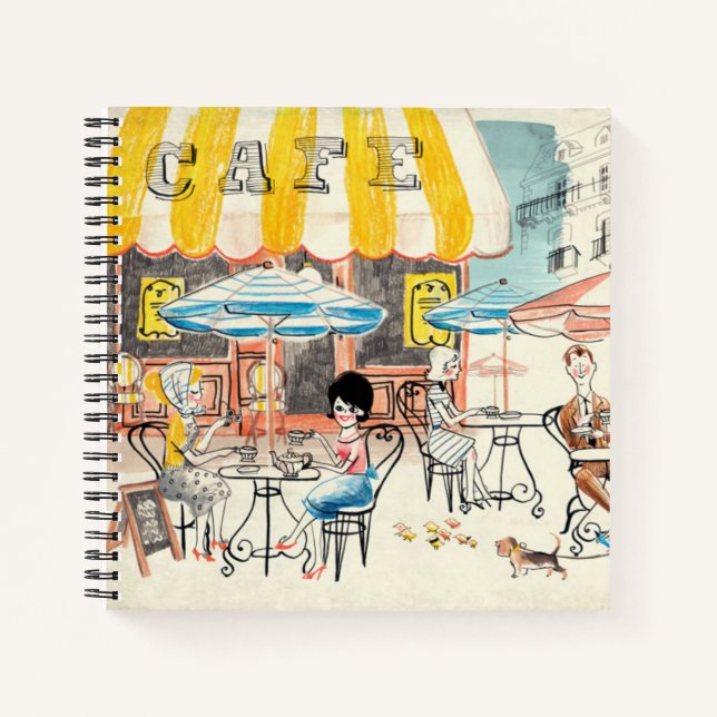 Cuaderno Esbozo de escena de Cute France Café (Anverso)