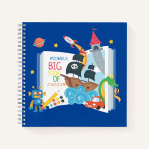 Cuaderno Esbozo De Espiral De Chico Brillante Y Bloc De Esc