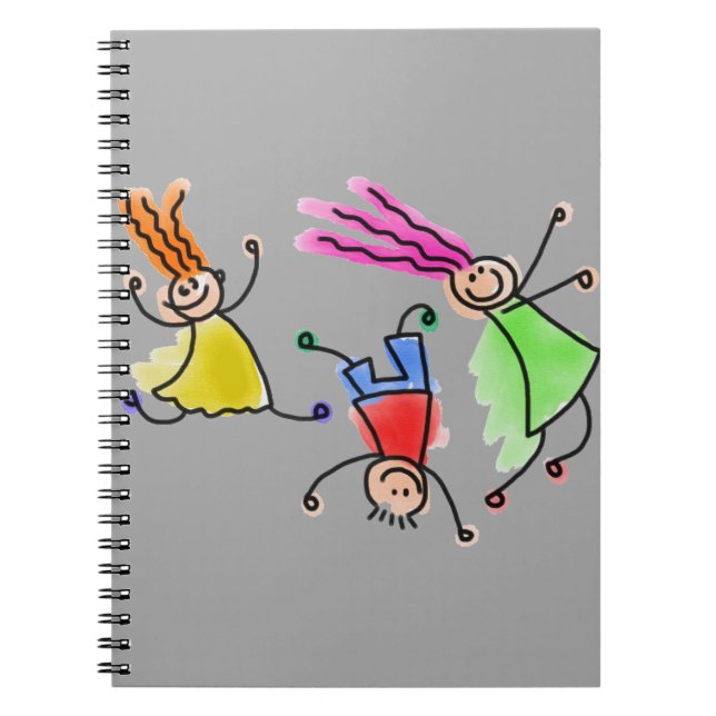 Cuaderno Esbozo de figuras Happy Stick de dibujo manual (Frente)