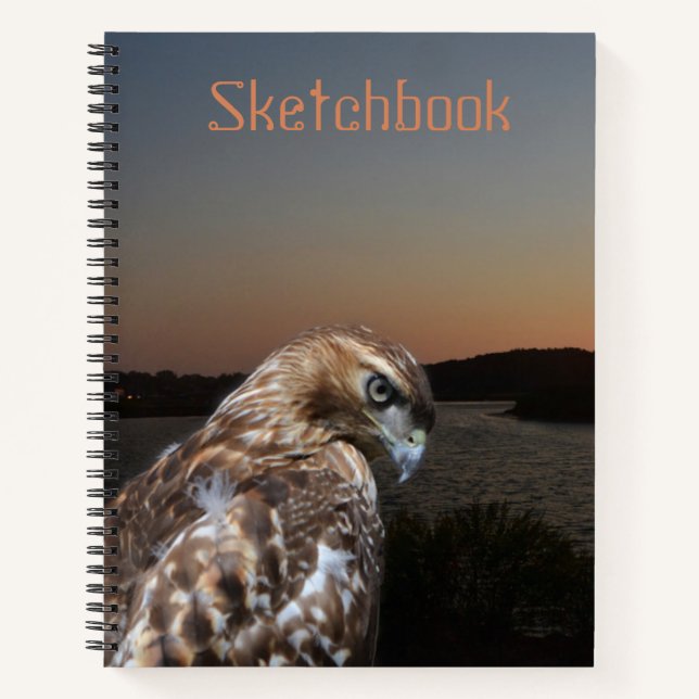 Cuaderno Esbozo de halcón del tótem (Anverso)