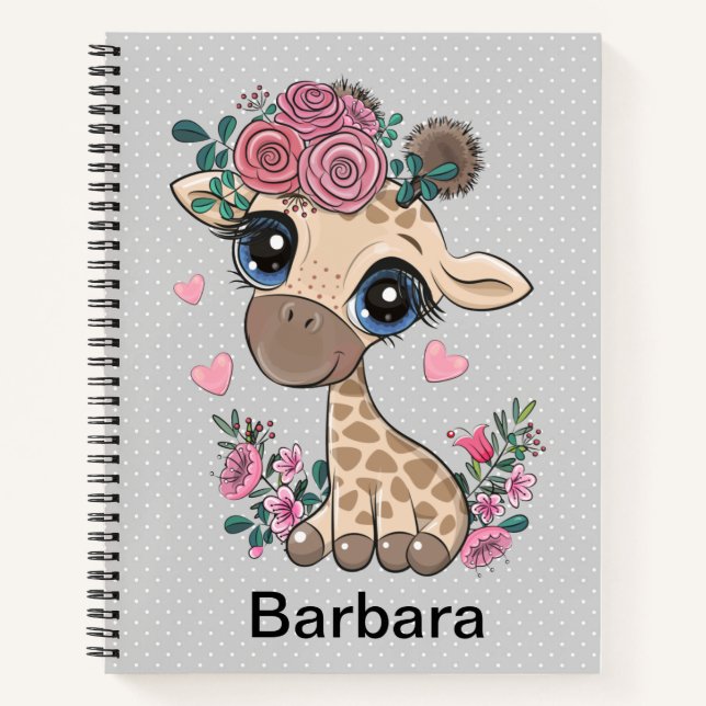 Cuaderno Esbozo de jirafa personalizado (Anverso)