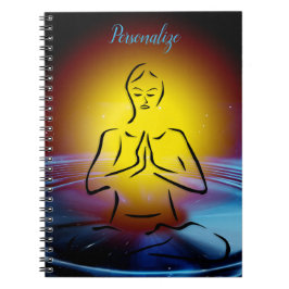 Cuaderno Esbozo de la cremallera de yoga amarilla y azul