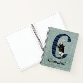 Cuaderno Esbozo de letra C de conejo blanco de Wonderland