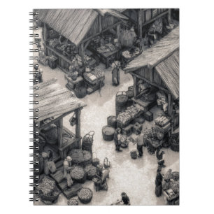 Cuaderno Esbozo de mercado rústico para portátil Sepia