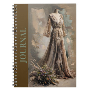 Cuaderno Esbozo de moda LBD Pequeño vestido negro Beige Art